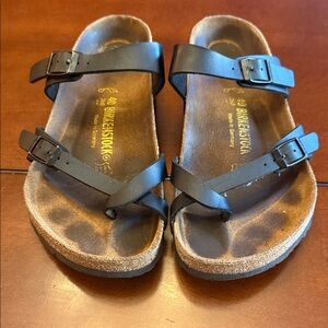 Birkenstock Size 40 Black Double Strap Sandals